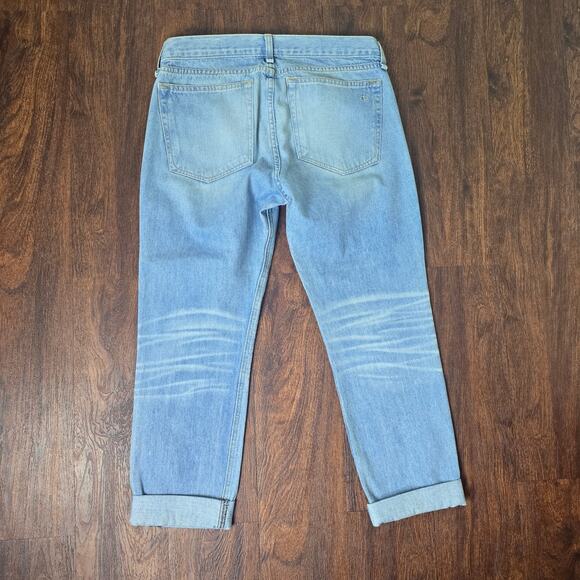rag & bone The Dre Jean Mid-Rise Rolled Cuff Distressed Boyfriend, Size 27 - Picture 7 of 11